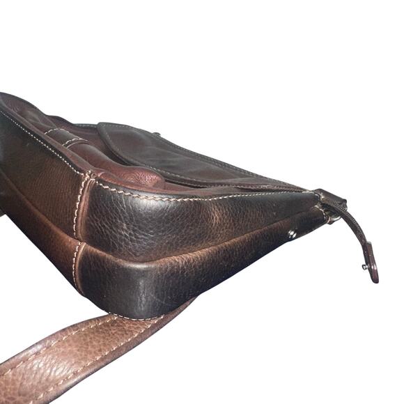 Vintage Fossil Brown Leather Crossbody Bag Wallet Organizer 75082 90s Y2K - Picture 11 of 14